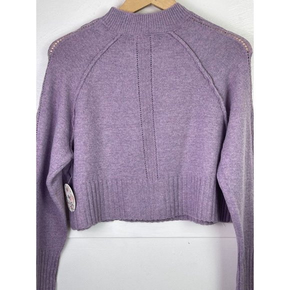 Jolie &Joy Purple Comfy Cropped Sweaters (Junior's) - Picture 9 of 10